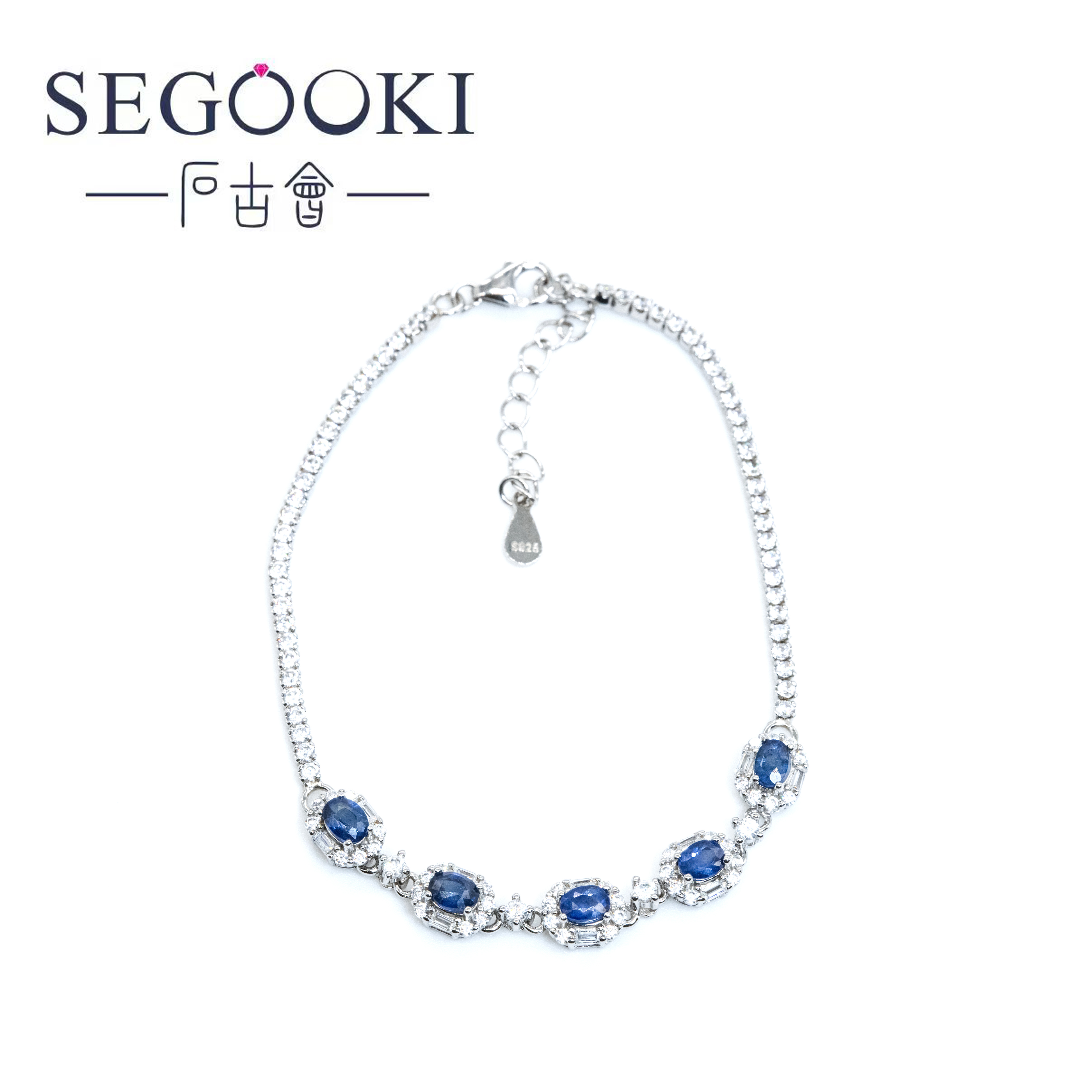 S925银蓝宝石手链-LBS008