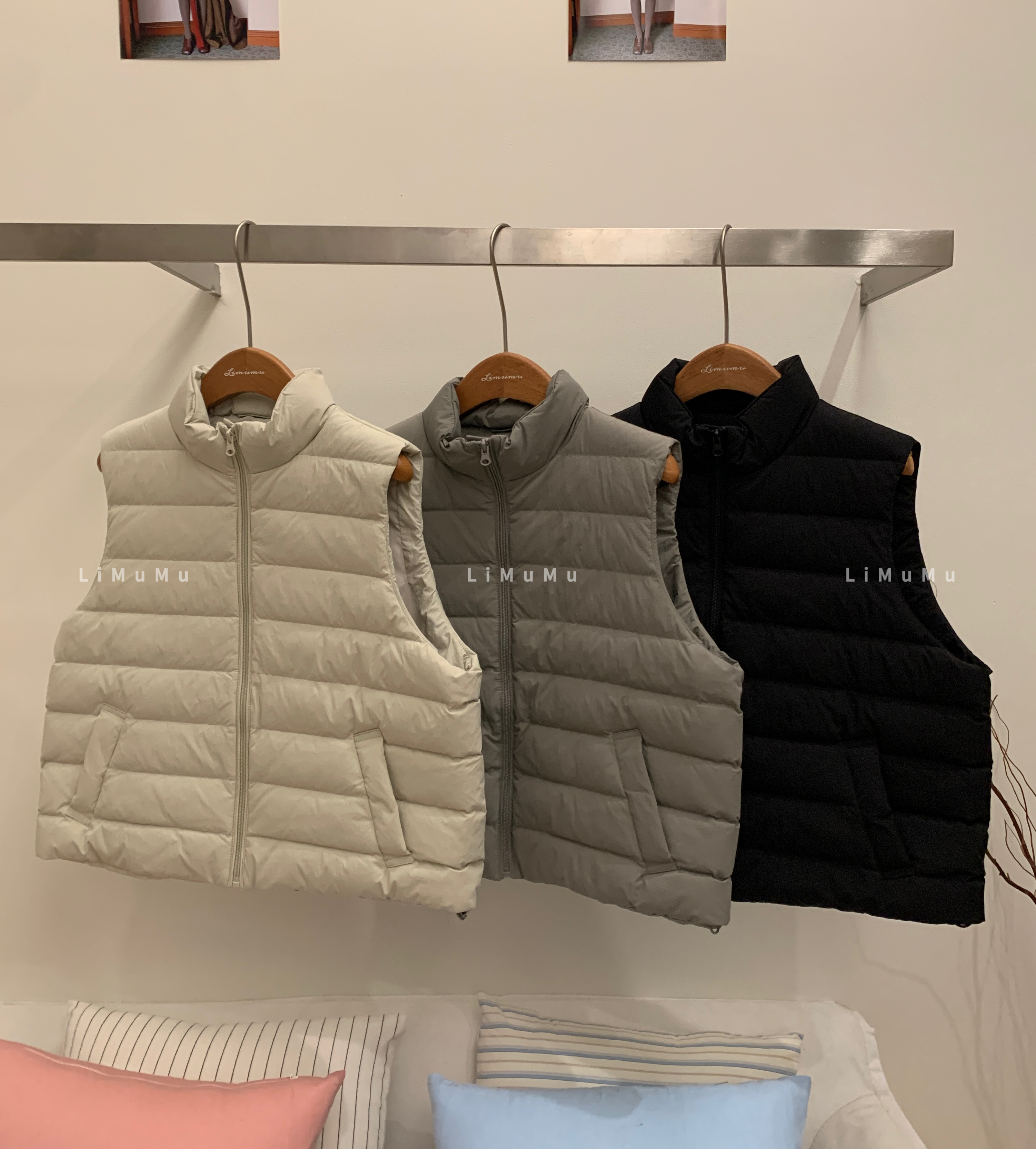 『李木木』秋款上新~~排骨羽绒百搭马甲  59383