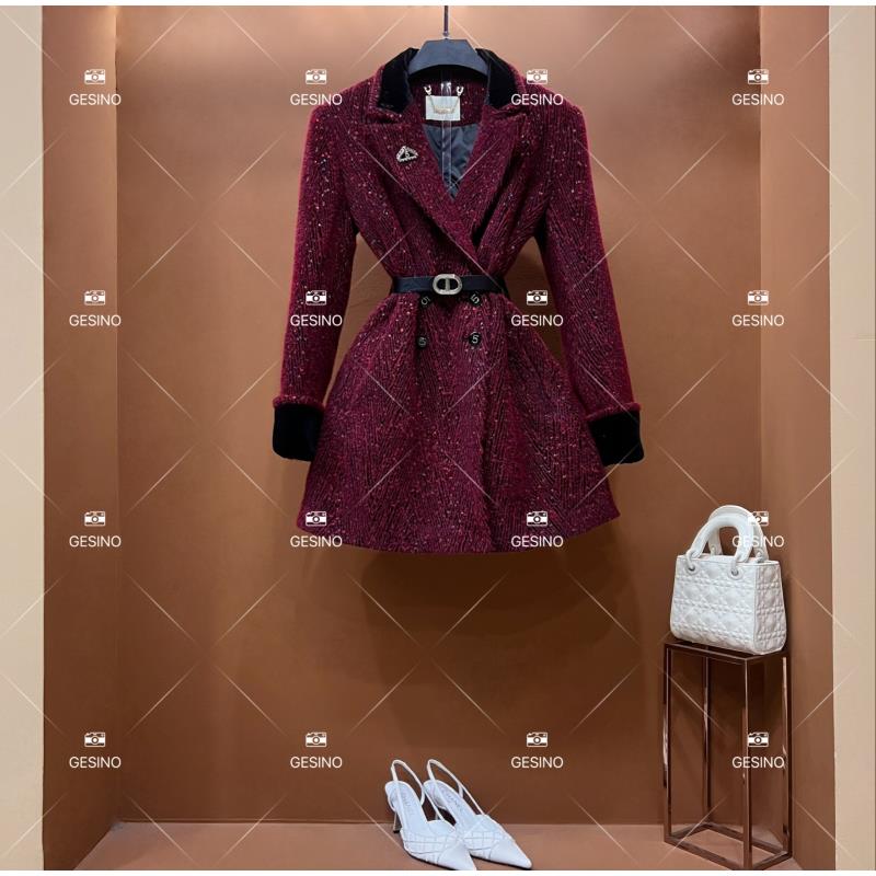 【丽】秋冬气质小香风时尚设计师中长款外套 QD-2025610