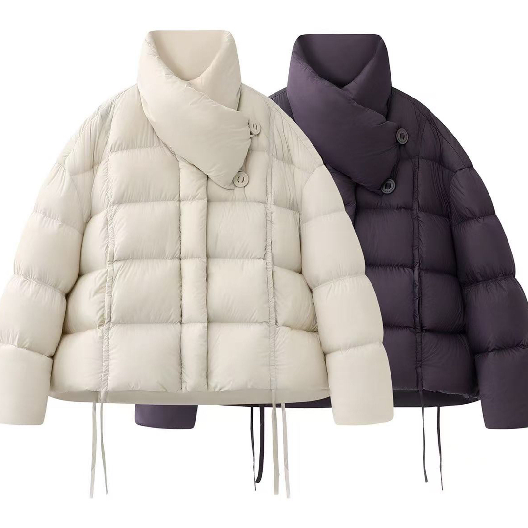 迪家2025年冬季新款时尚休闲百搭立领加厚短款羽绒服外套女315905