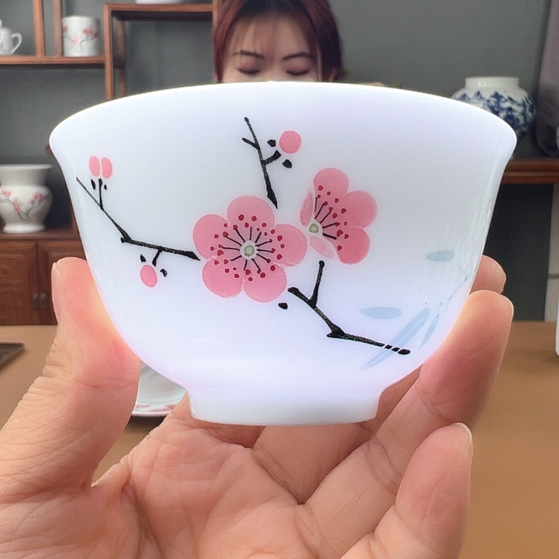 玉泥翠竹红梅主人杯