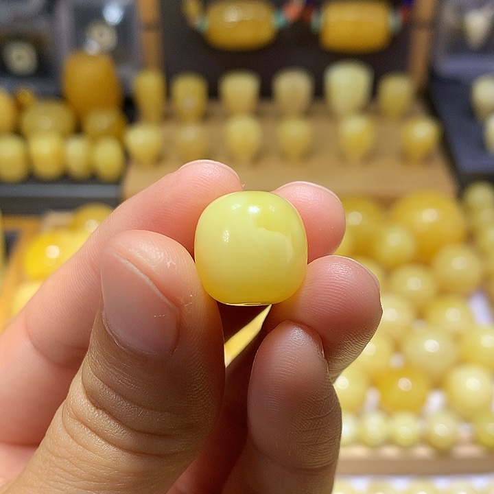 晨***蜜蜡未镶嵌裸石天然原矿俄料白花蜜蜡精工老型14.3