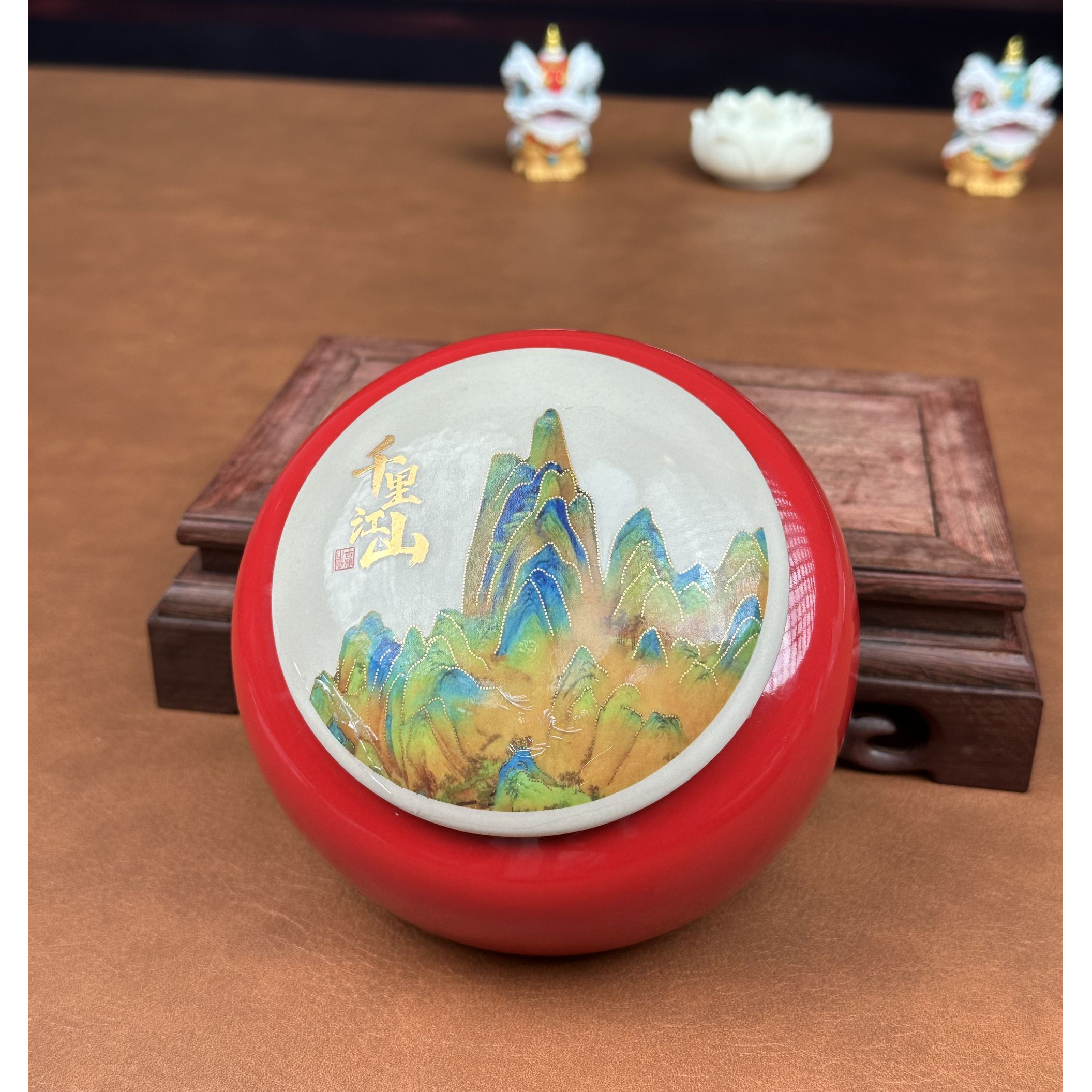克克茶具 千里江山茶叶罐-1142