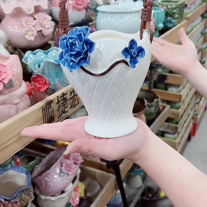 有孔，凑单福利满10元发货陶瓷多肉花盆！