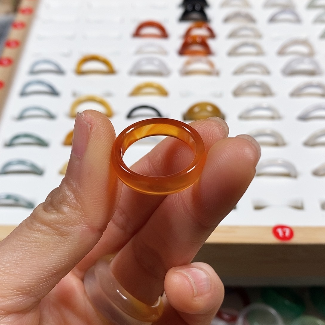 玛瑙/玉髓戒指未镶嵌小*