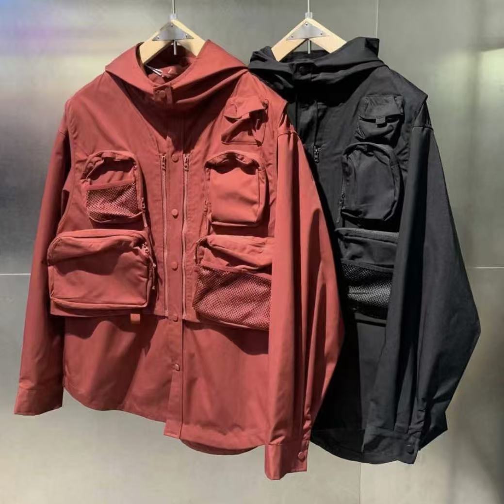 高品质男装【K10392】连帽工装外套机能冲锋衣夹克