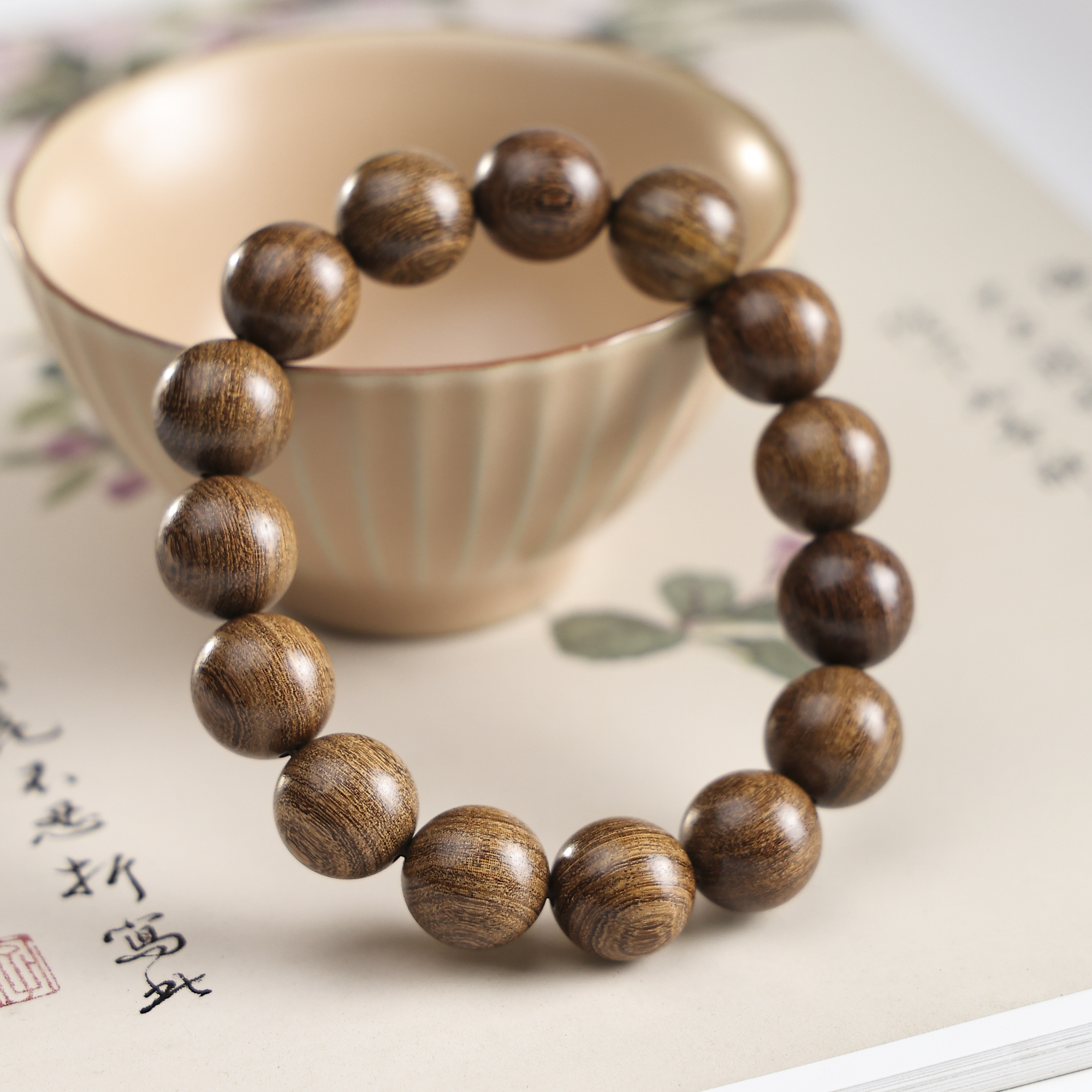 L026金丝檀木念珠手串