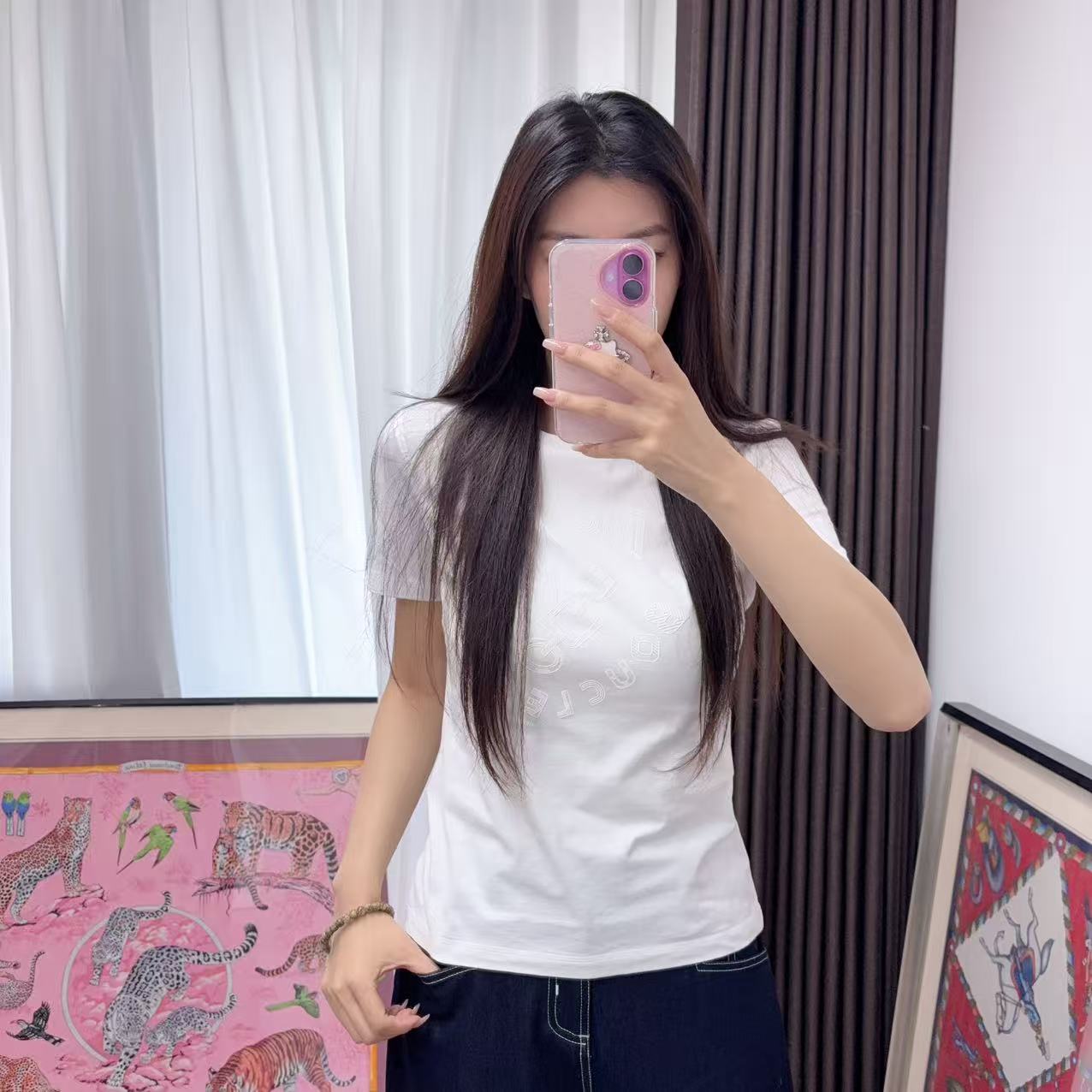 95新 Hermes/爱马仕 纯棉T恤36码白色/251026SYZBY01