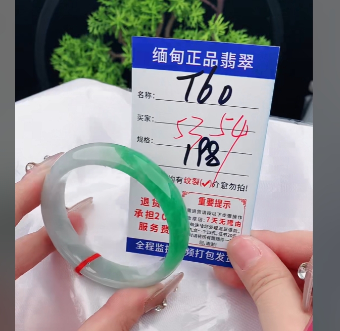 T60缅甸翡翠手镯处理198/条【一物一证】实物以直播间为准