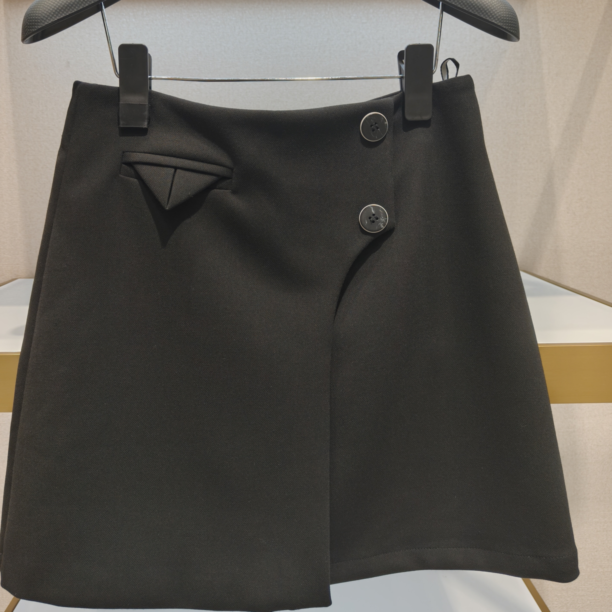 MASIENDI/玛丝恩迪高腰显瘦A字洋气裤裙21236黑色女士秋冬百搭