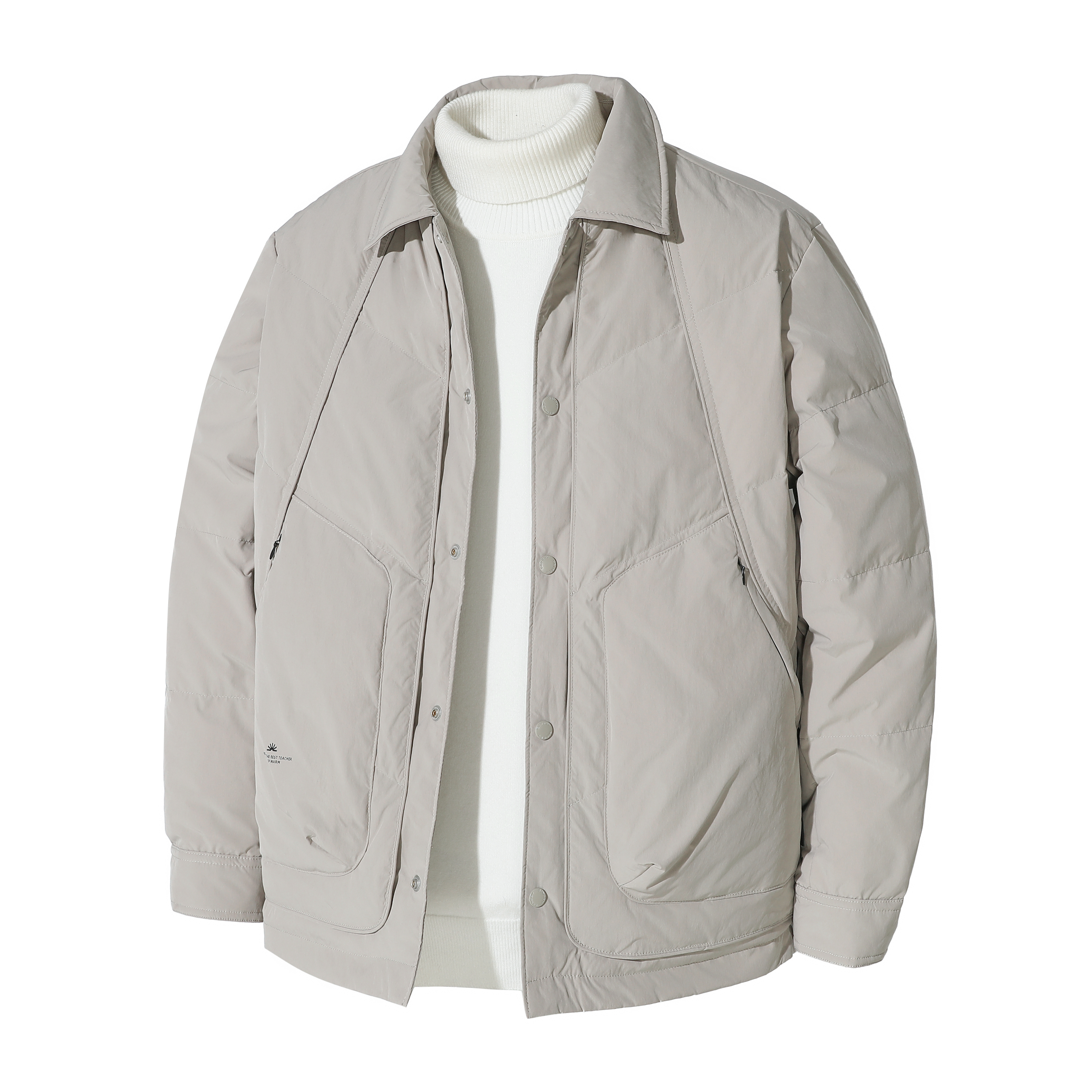 冬季90国标白鸭绒轻薄男士羽绒服日系工装翻领夹克外套 XSL6187