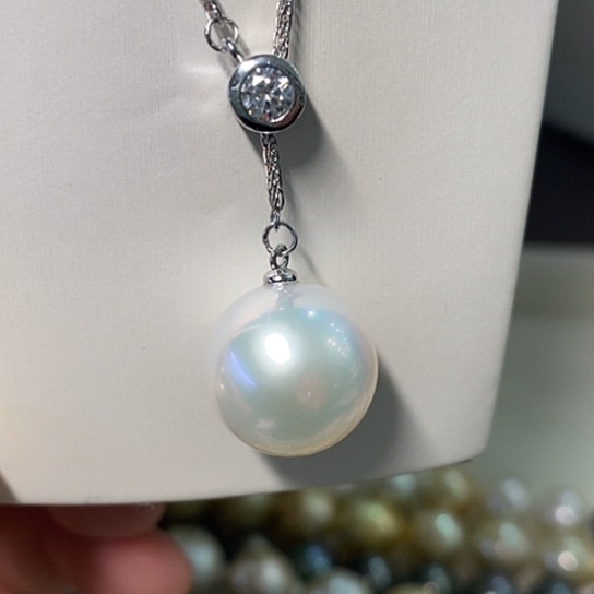 海水珍珠颈饰银S925镶嵌13.8