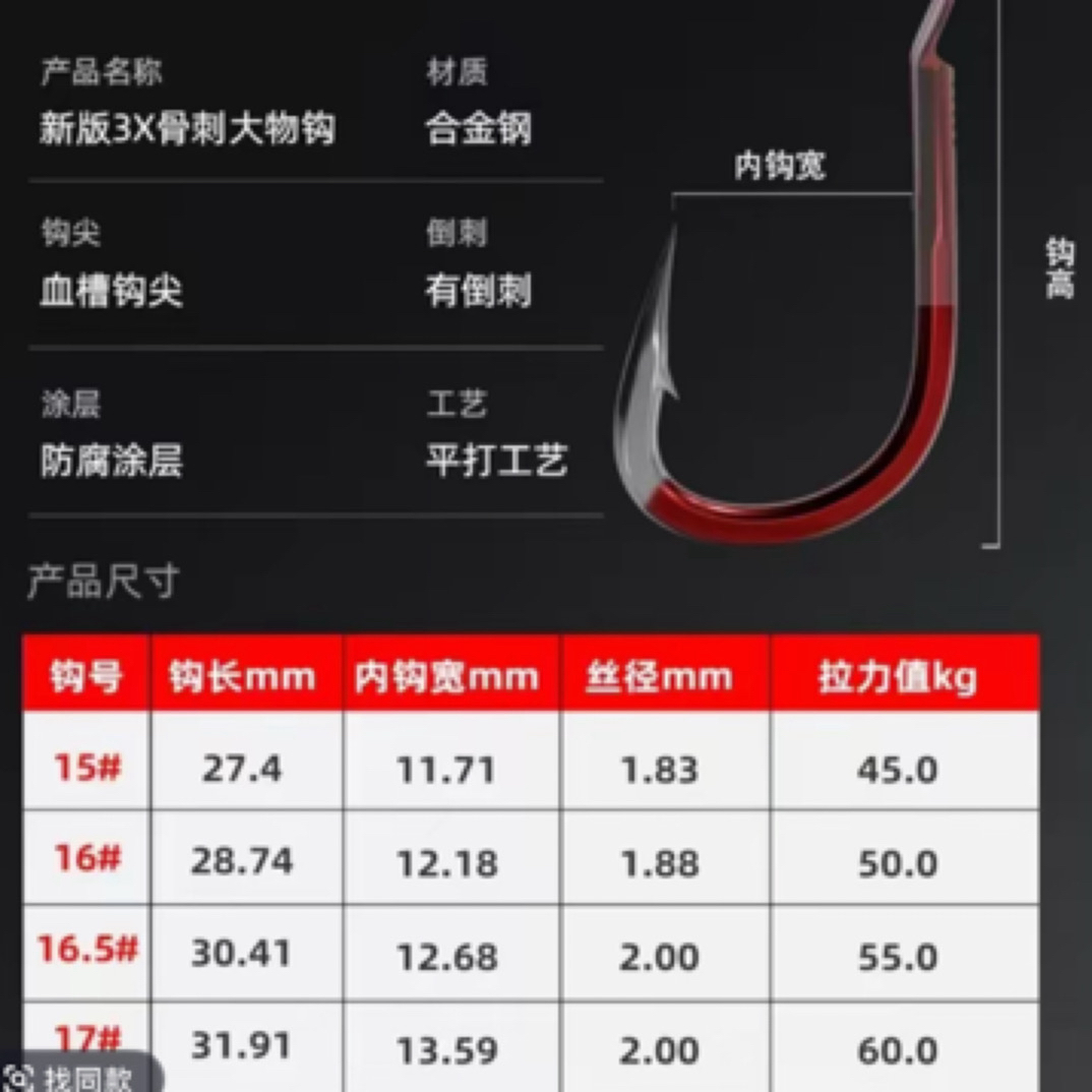 改良版骨刺正嘴歪嘴大物钩4X骨刺钩