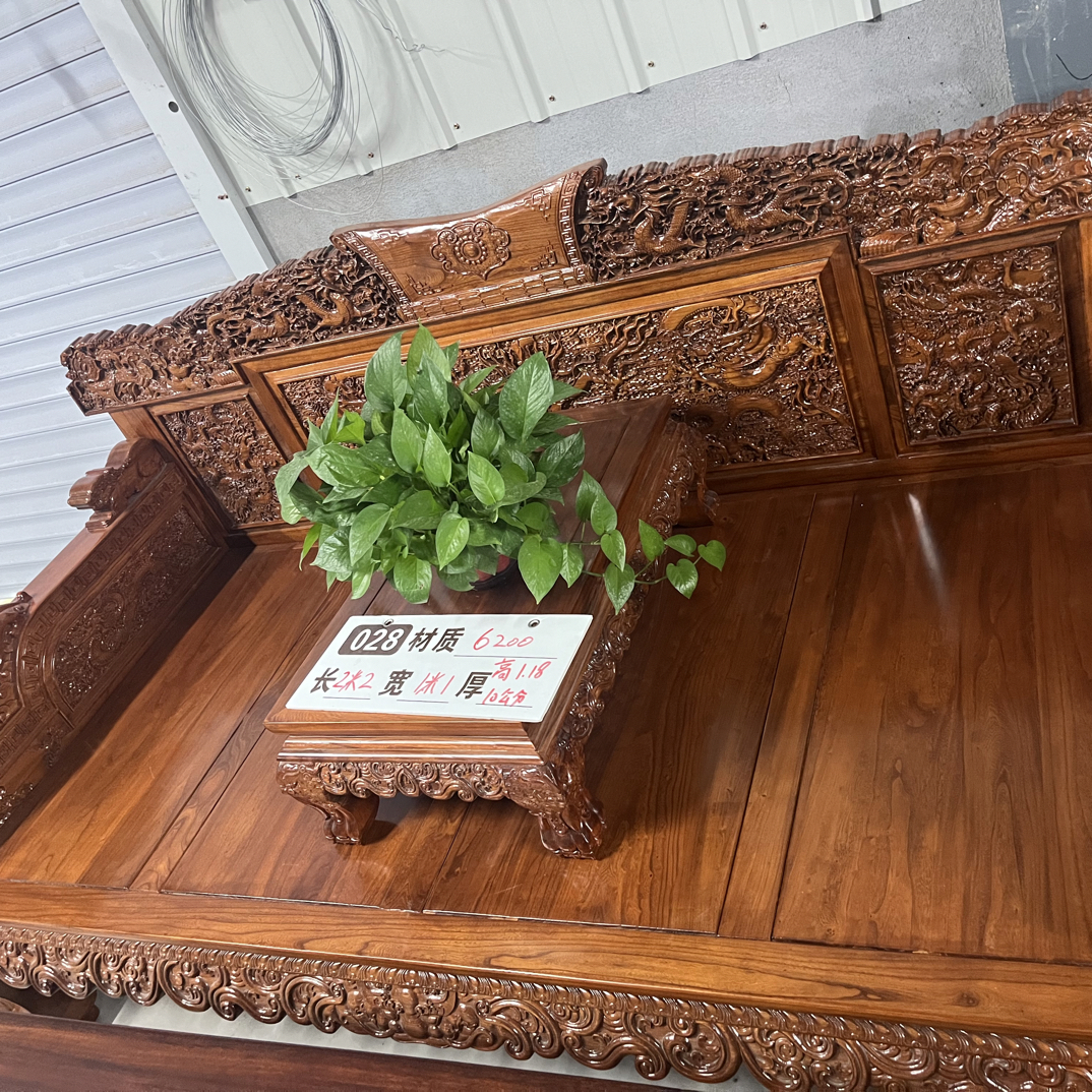 大招财雕花榫卯结构罗汉床艺术风格型品质奢华型