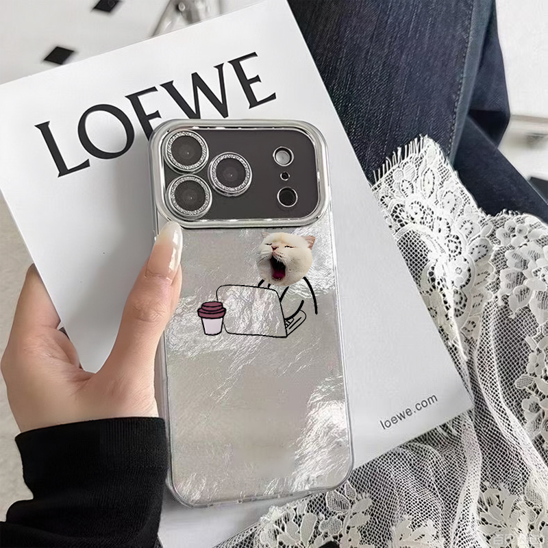 打工猫创意个性适用于苹果iPhone17/16Pro手机壳14/15pro全包精孔