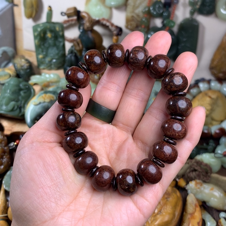 岫岩河磨玉（透闪石质玉）手链未镶嵌