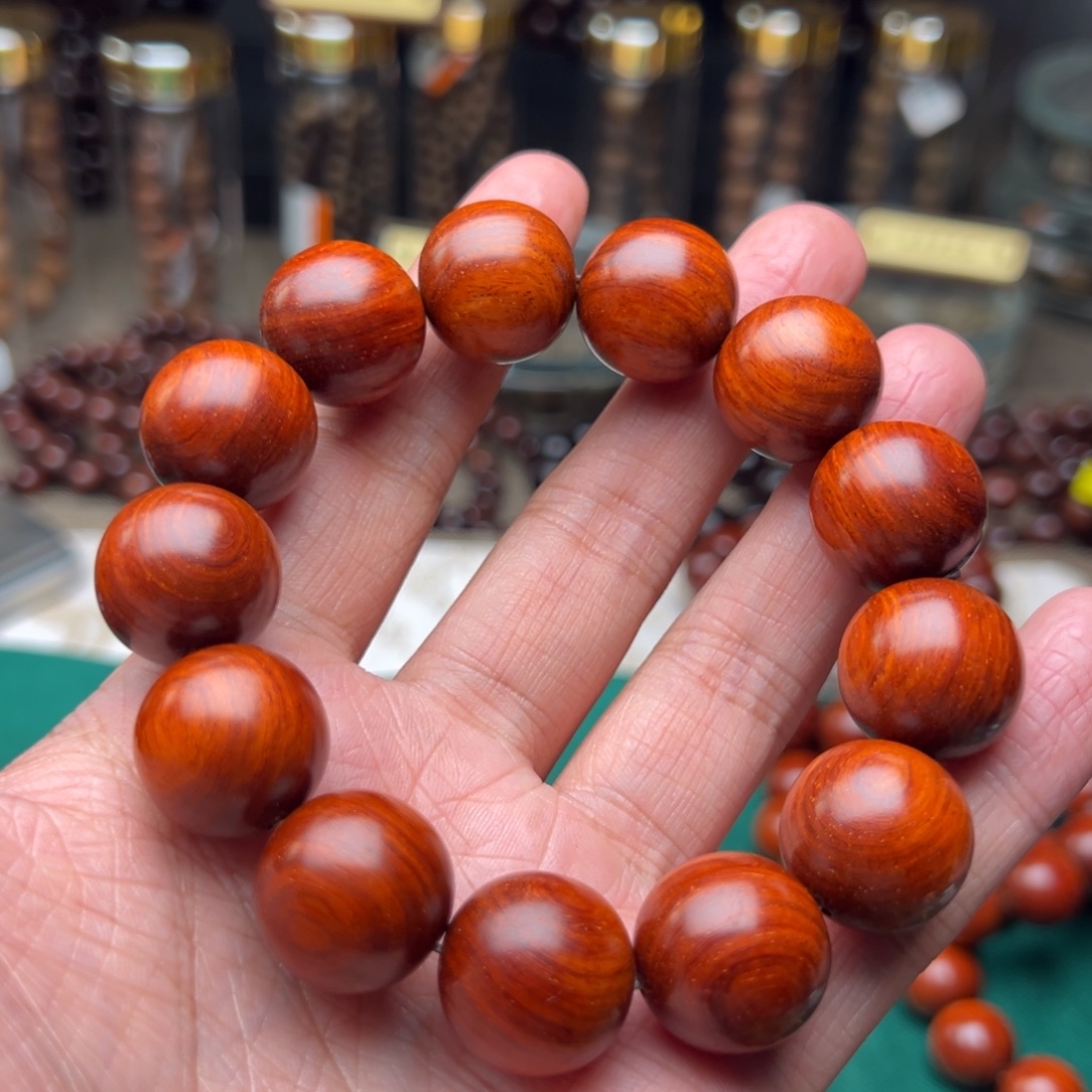 手串/手链檀香紫檀（小叶紫檀）1.8原汁原味橘黄泥料生长纹