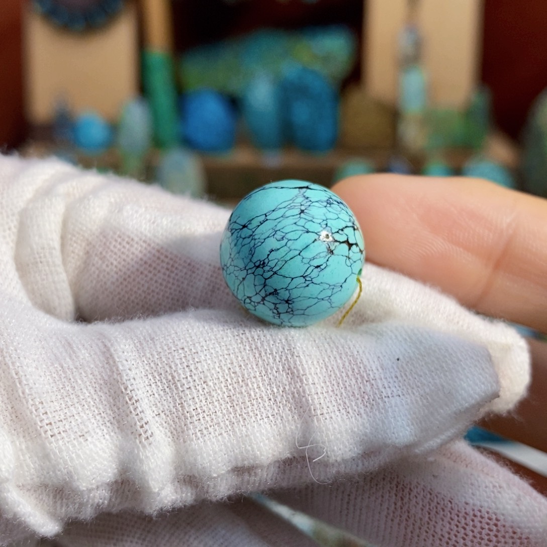 定制绿松石网花圆珠