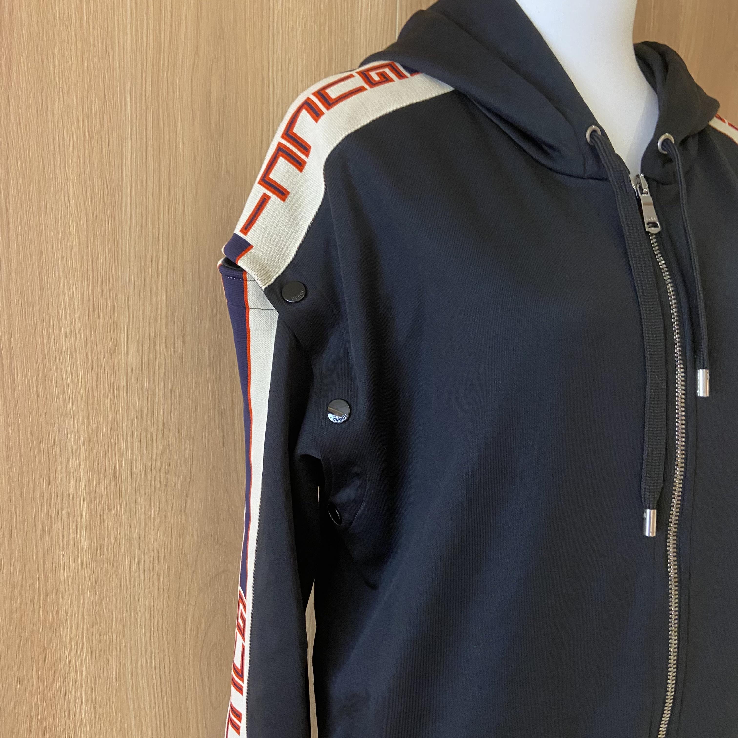 99新 GUCCI/古驰 壹臻/ Gucci黑色可拆卸连帽卫衣XS 52803997