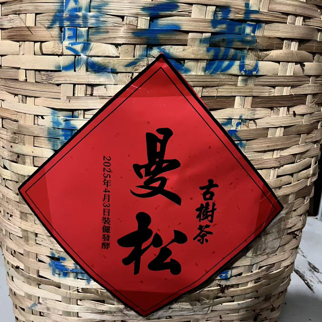2025年竹箩发酵曼松古树熟茶