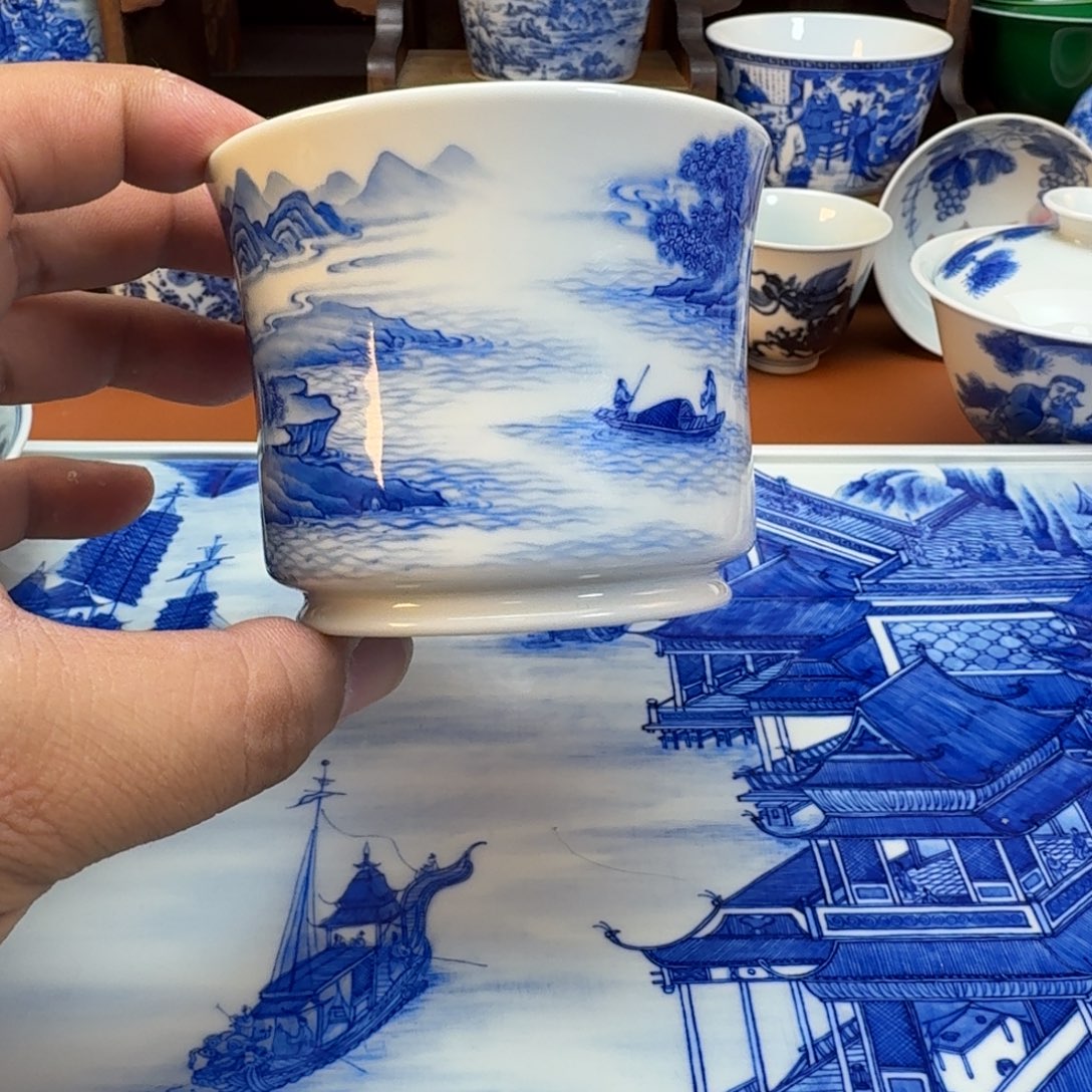 歆***非陶杯子景德镇全手工手绘陶瓷