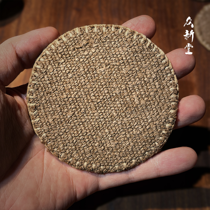 老柞蚕丝手工茶垫杯垫壶垫双层加厚古拙风吸水茶桌配件垫子