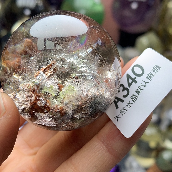 水晶天然水晶幽灵摆件微瑕福利未镶嵌佩*