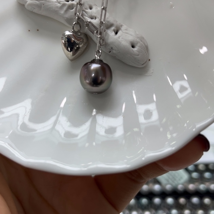 海水珍珠套链银S925镶嵌