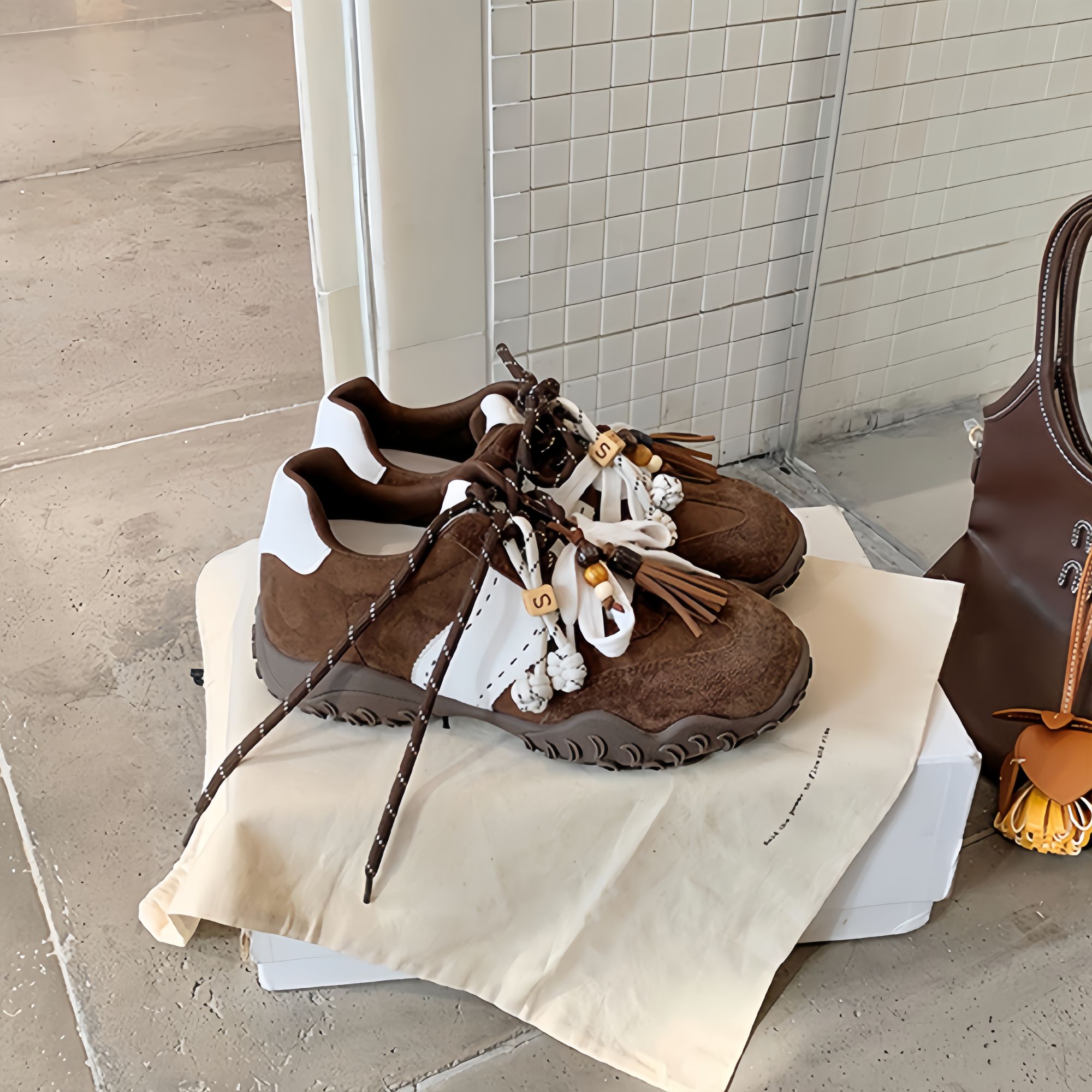 【苏茵茵】8cm新色来啦~内增高鸳鸯鞋带运动休闲鞋德训鞋E5119001