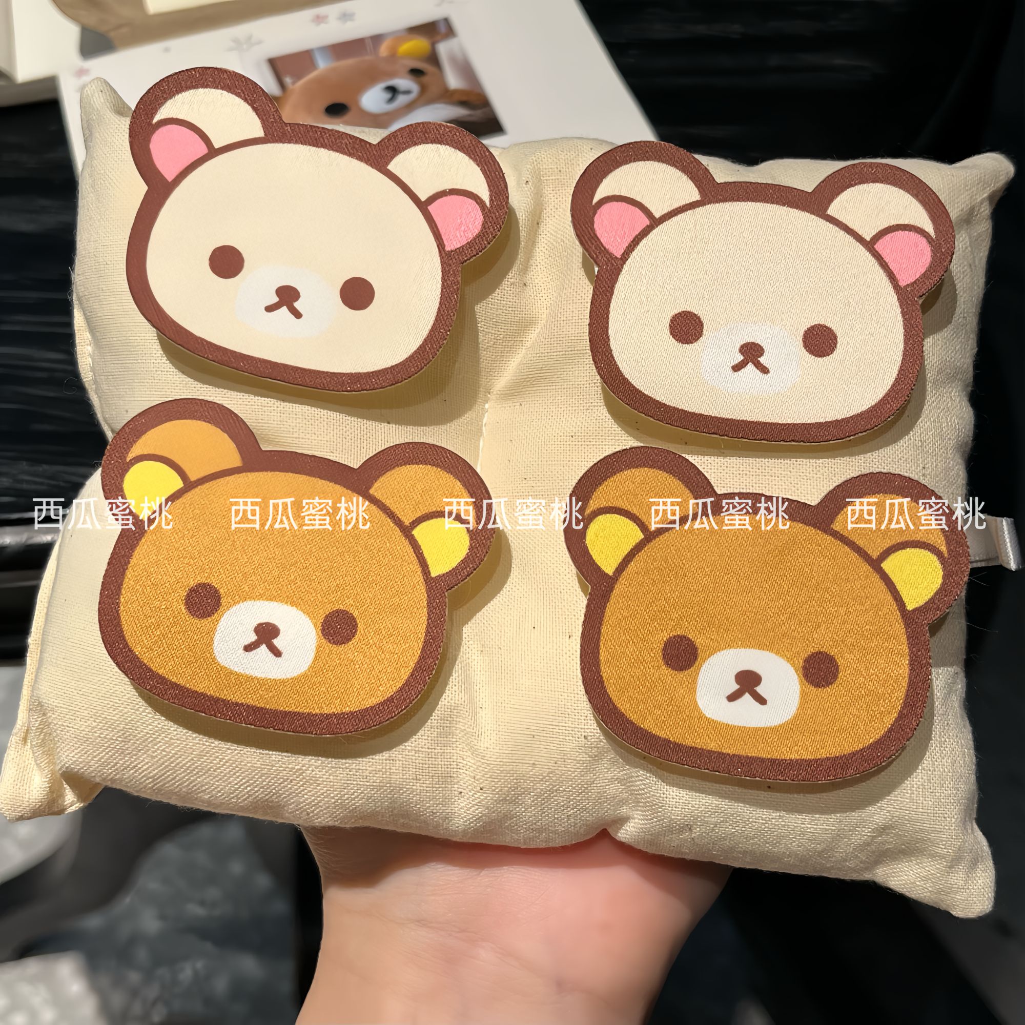 可爱轻松熊小熊无痕厉害贴魔术贴发饰少女前额侧边碎发贴整理神器