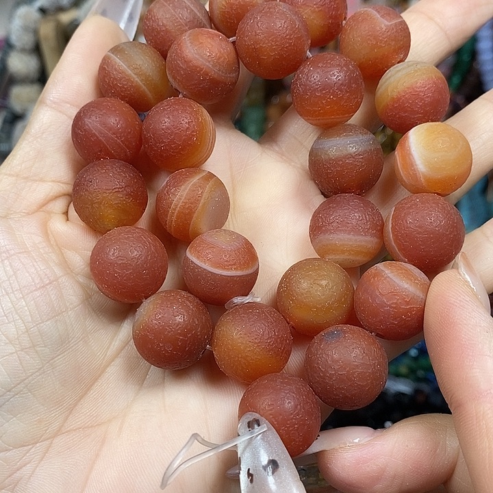 玛瑙/玉髓未镶嵌珠宝半成品橘皮老玛瑙卡15.6mm