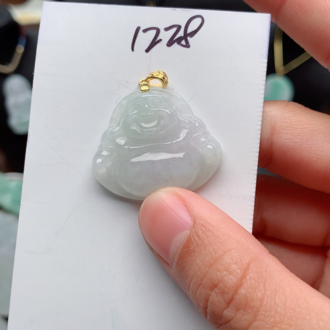 翡翠颈饰银S925镀金镶嵌吊坠