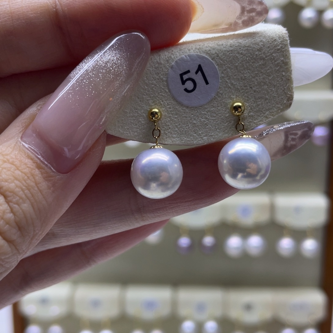 淡水珍珠耳饰18K金镶嵌