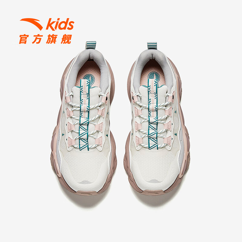 安踏星环儿童轻便女大童鞋2025春季商场系带休闲鞋322518830-CF