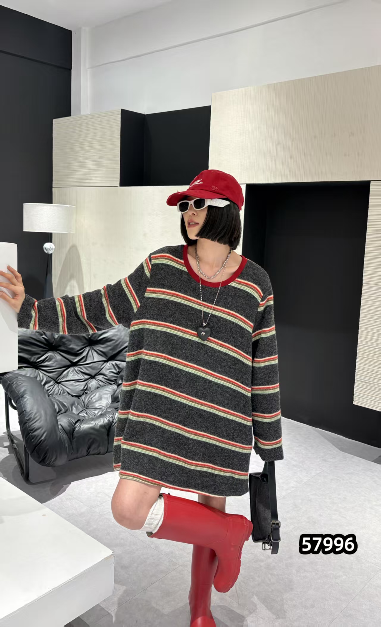 无运险【JIAXUPANG】条纹针织大衫