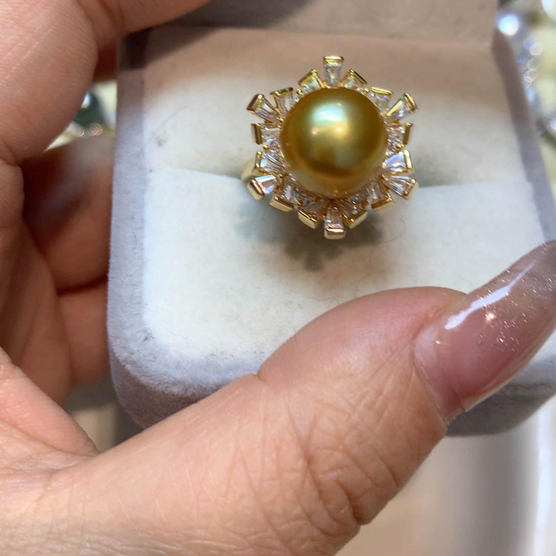 海水珍珠戒指银S925镶嵌