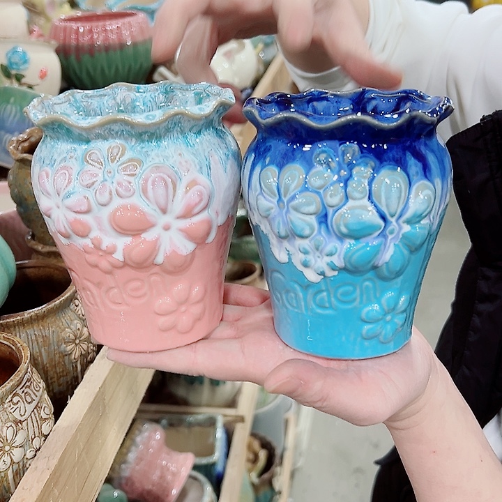 有孔，凑单福利满10元发货陶瓷多肉花盆！