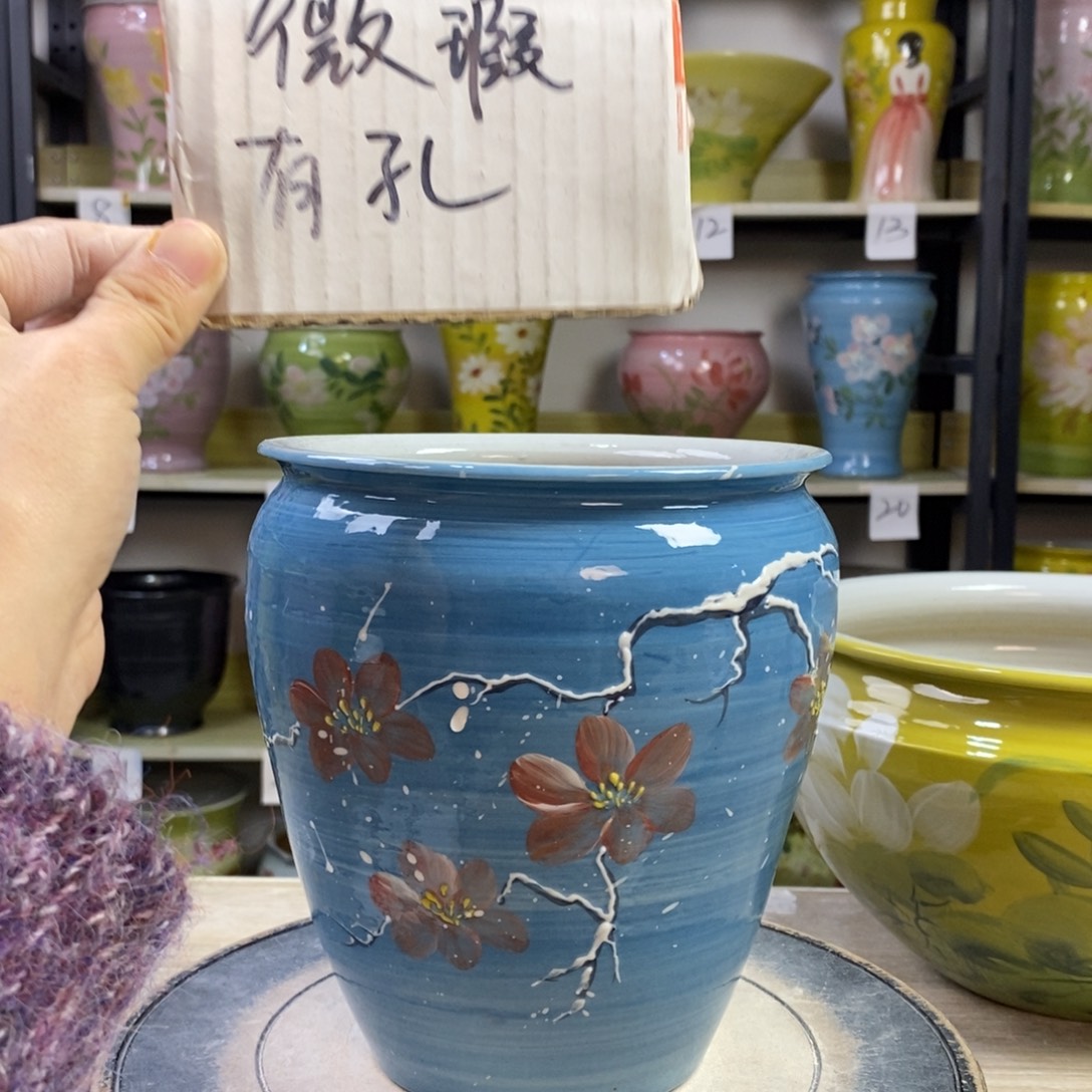 景德镇手工手绘陶瓷花盆
