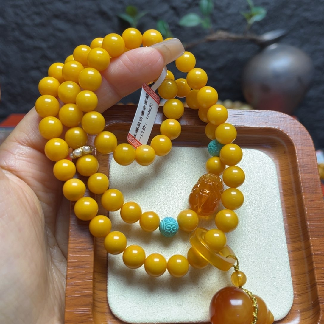 未镶嵌蜜蜡手链手串