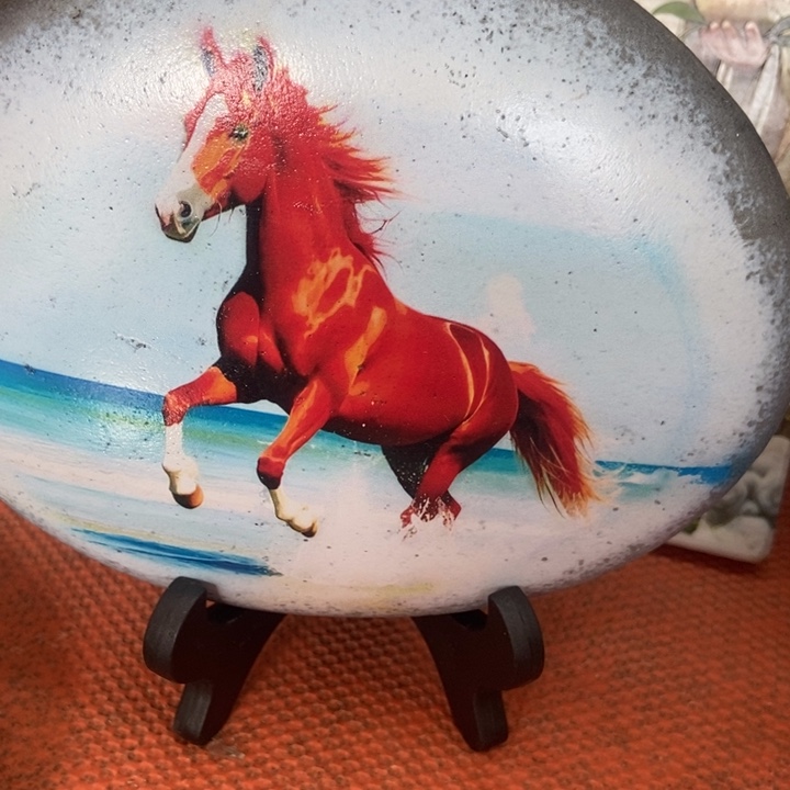 石材马摆件真美啊