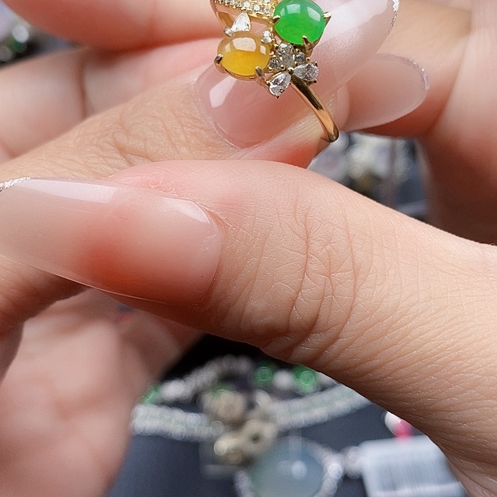 翡翠银S925镶嵌戒指