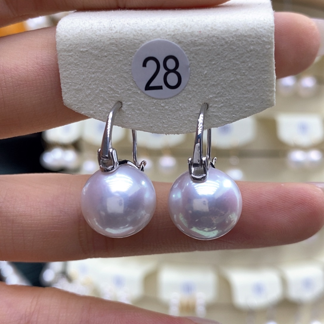 淡水珍珠耳饰银S925镶嵌