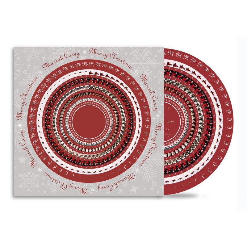进口牛姐玛丽亚凯莉《圣诞快乐30周年豪华纪念版》欧版万花筒彩胶LP
