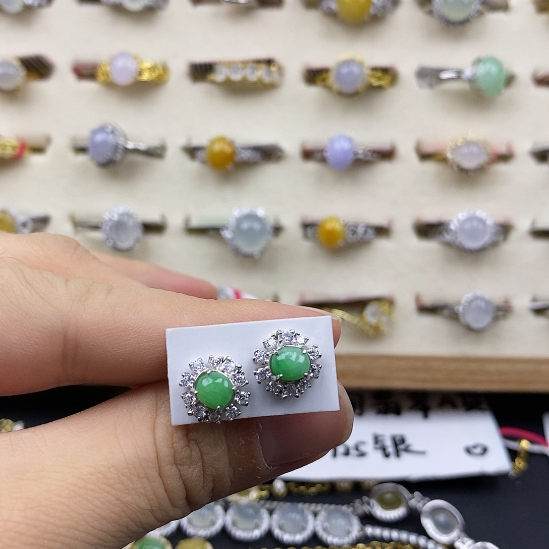 翡翠银S925镶嵌戒指