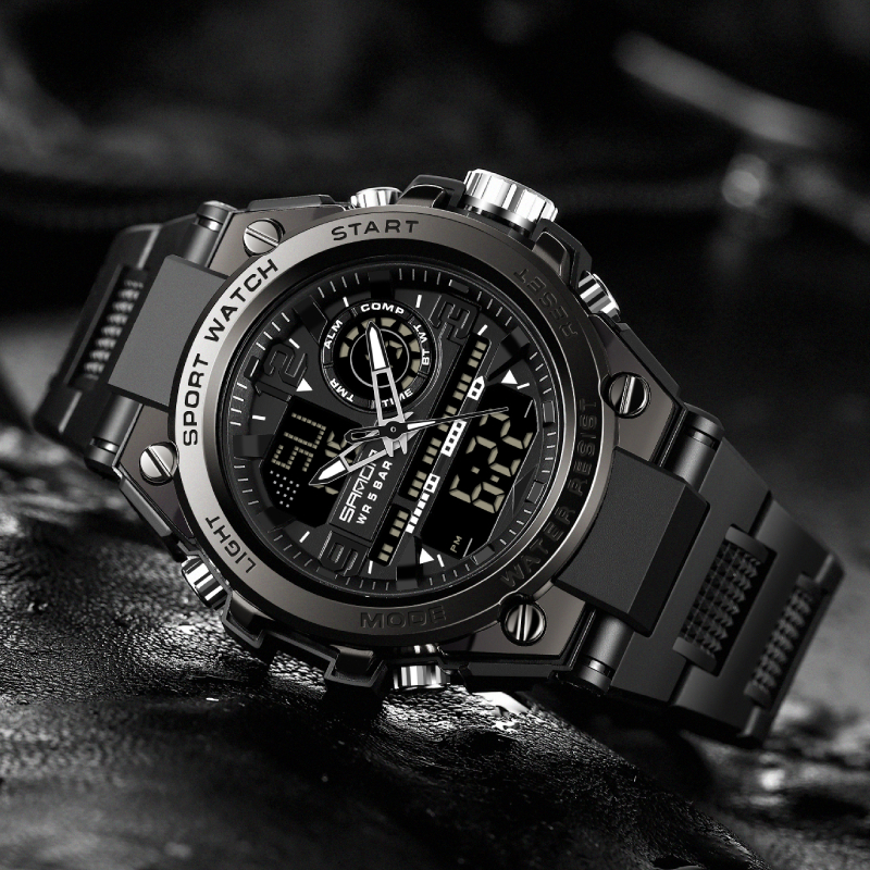 升级版金刚狼手表男士多功能防水夜光双显炫酷风户外运动电子手表
