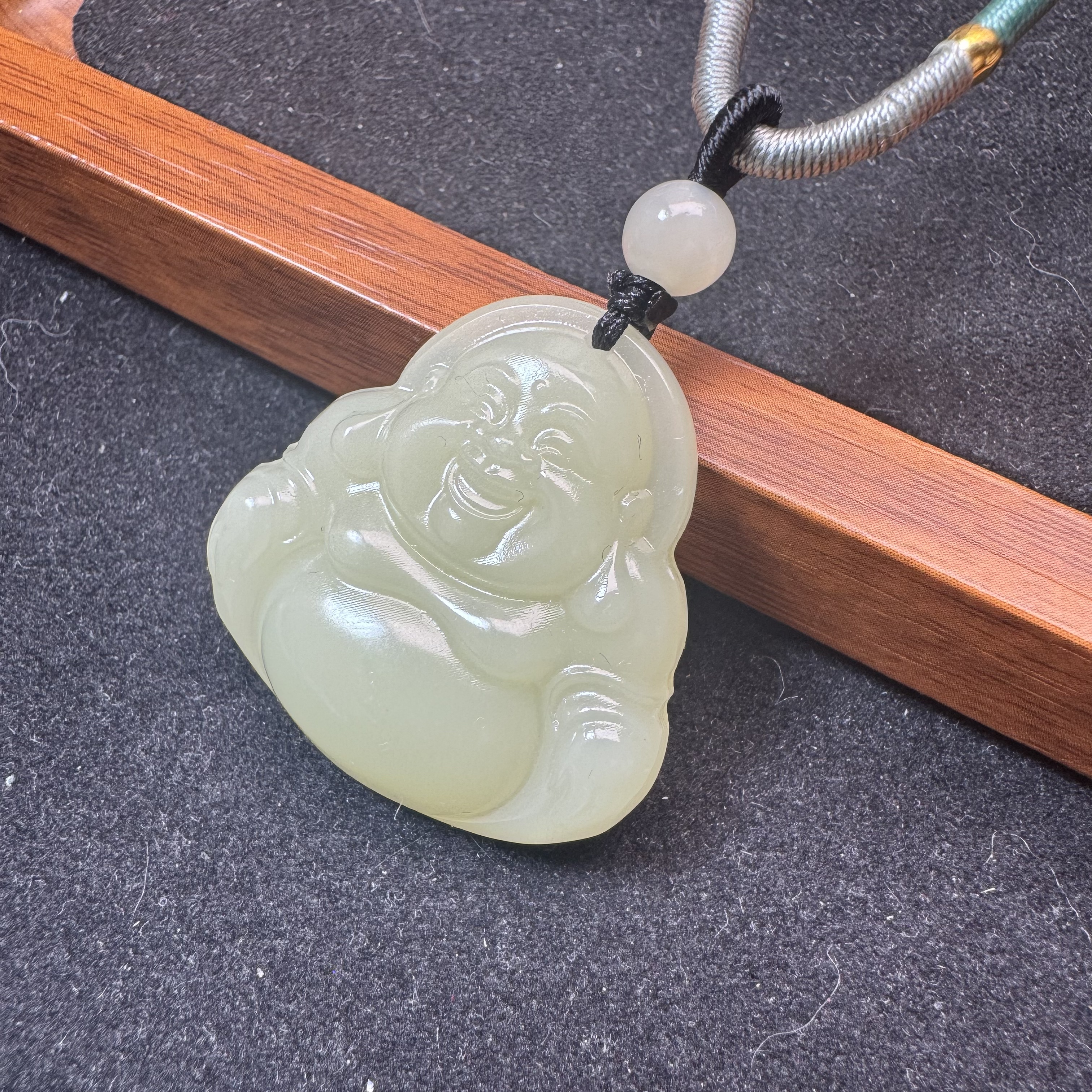 陈阳甄选 一级笑口常开大肚佛公手工艺精雕挂件35单面