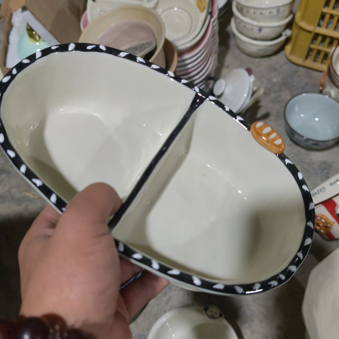 瓷瑕疵陶瓷介意不拍双格面包