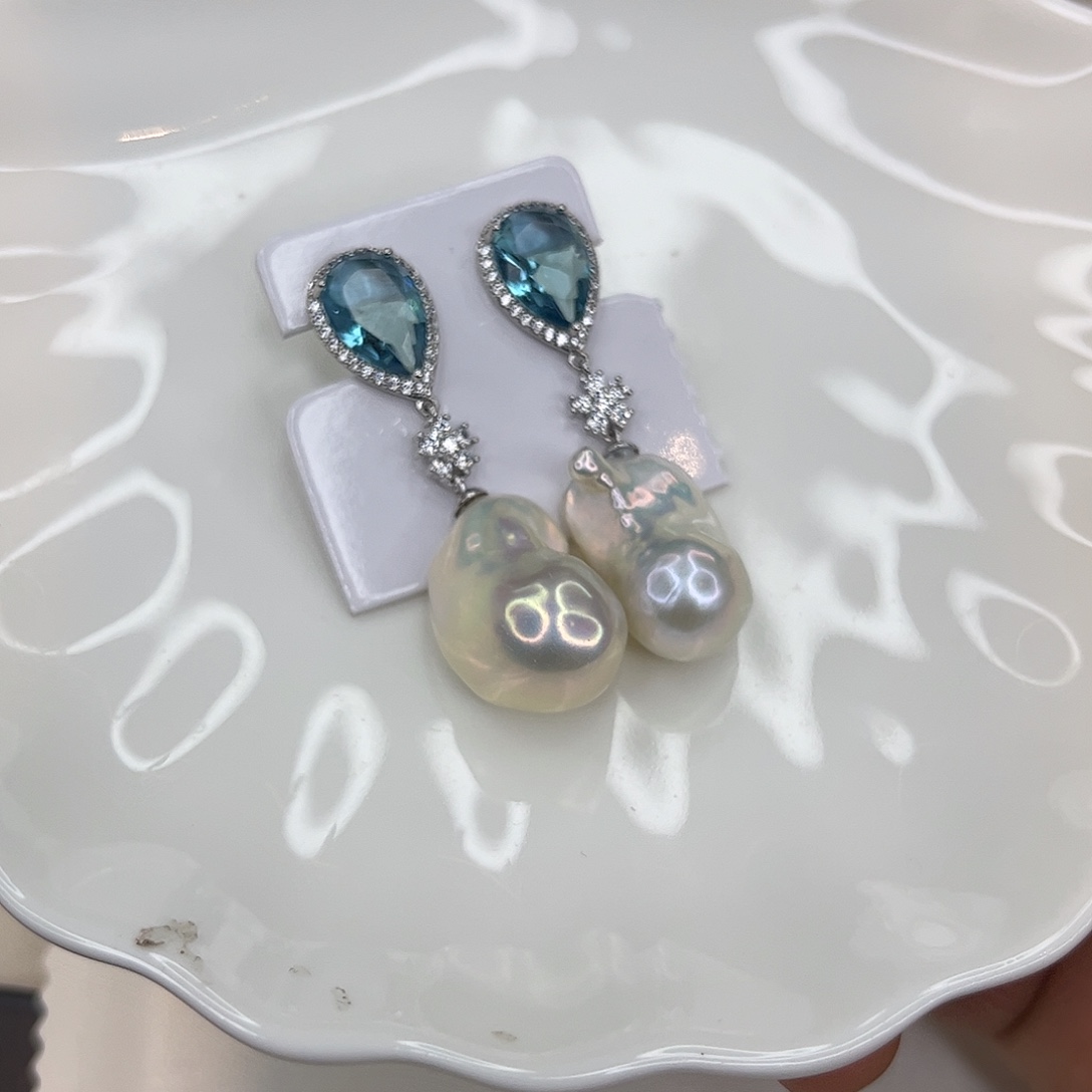 耳饰合金淡水珍珠