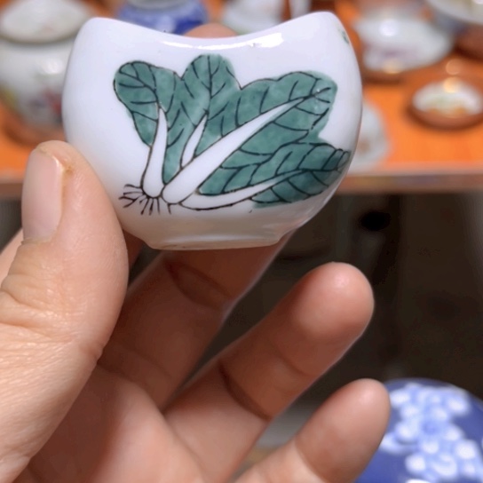 罐手绘白菜罐一个全品