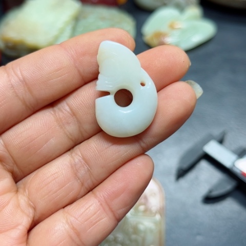 吊坠白玉菩提明*